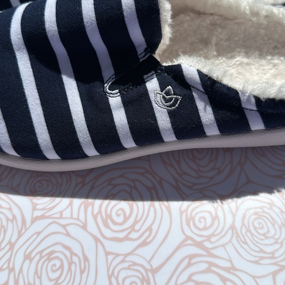 Waco Shoe Company Blue & White Striped Dundee Slipper size 7.5 D - Picture 3 of 5